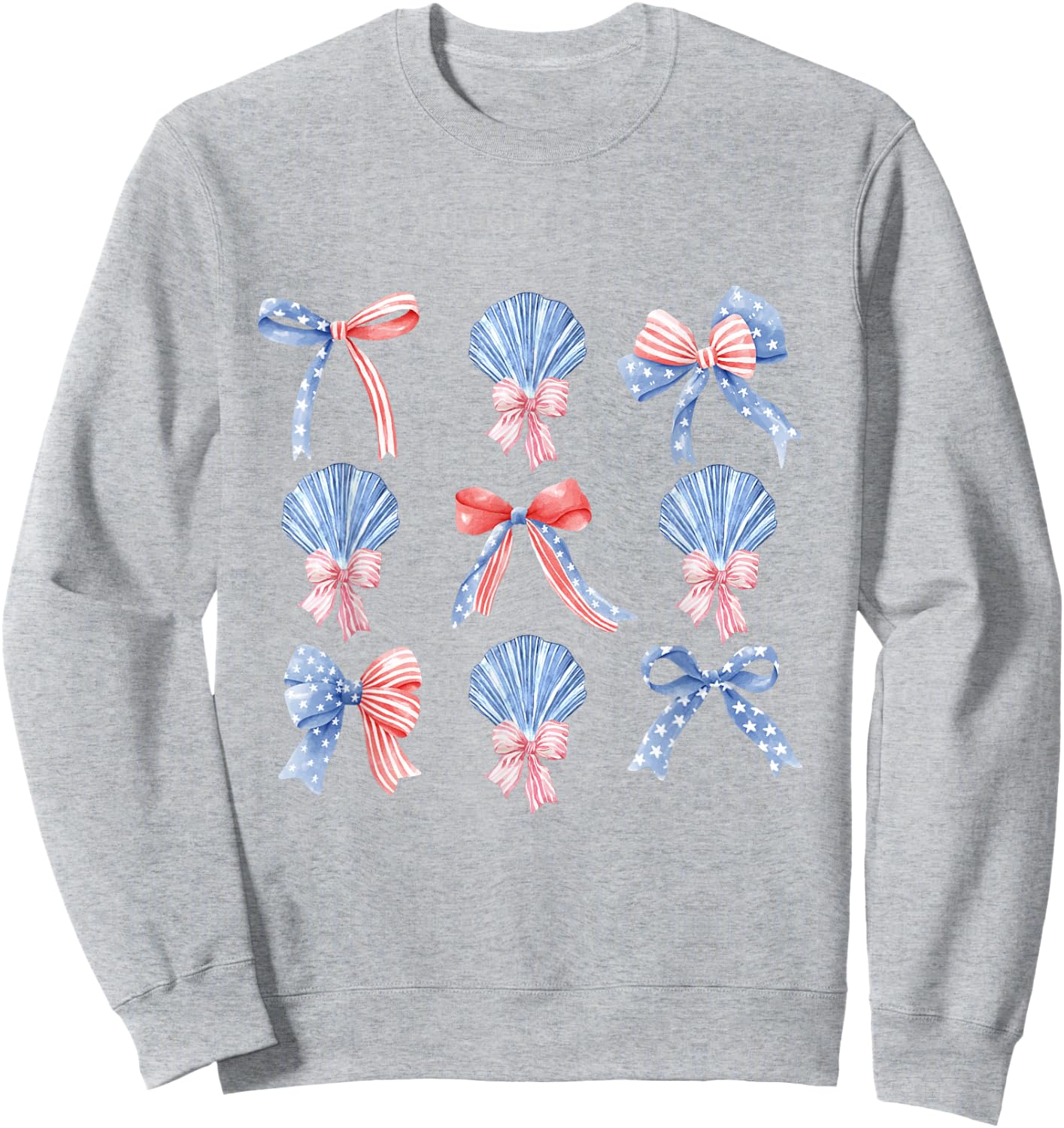 Pink Bows Cute Coquette shells y2k Girl Aesthetic USA bow Sweatshirt - Sweatshirt | Ash