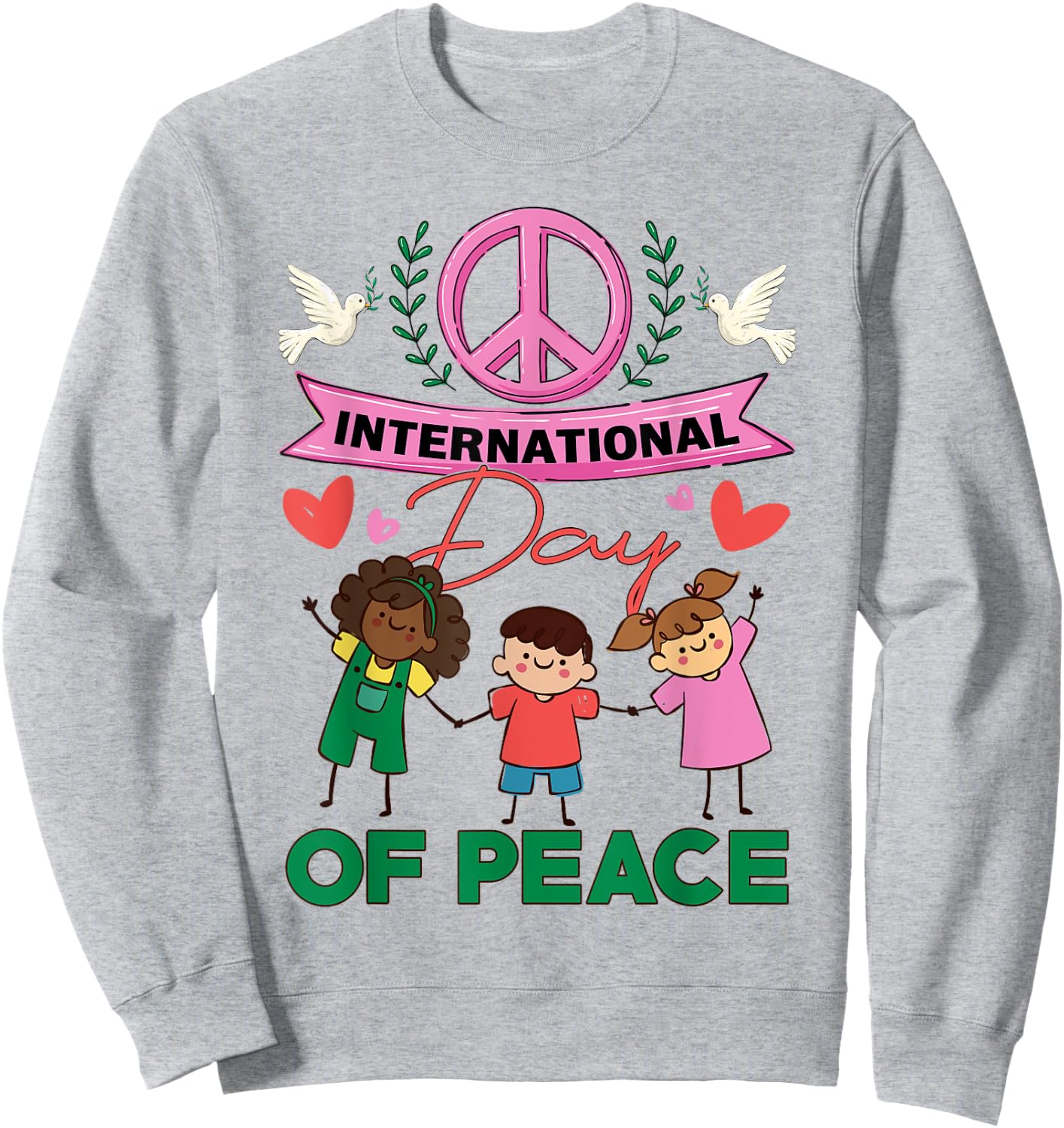 International Day Of Peace World Peace Day September 21 Kids Sweatshirt - Sweatshirt | Ash