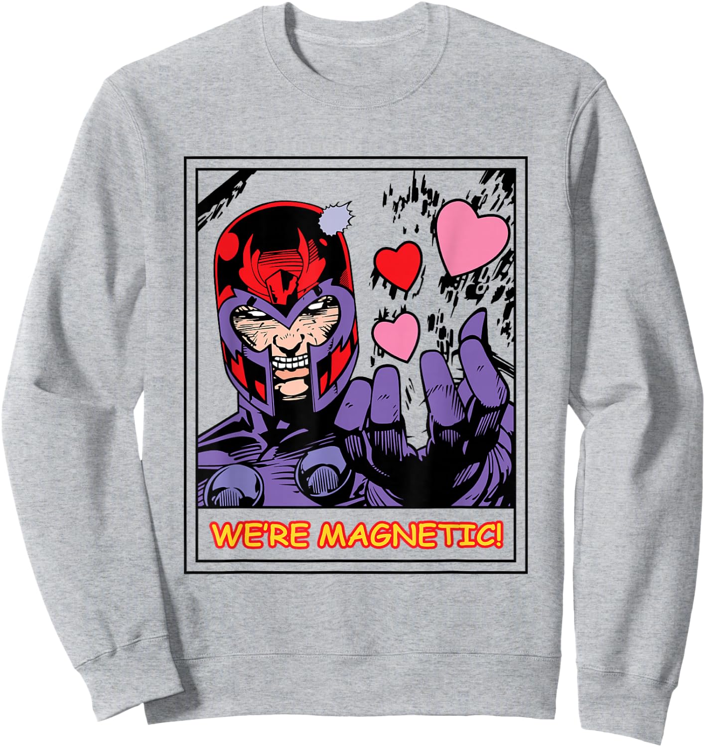 Marvel Valentine's Day We're Magnetic! Magneto Poster Sweatshirt - Sweatshirt | Ash