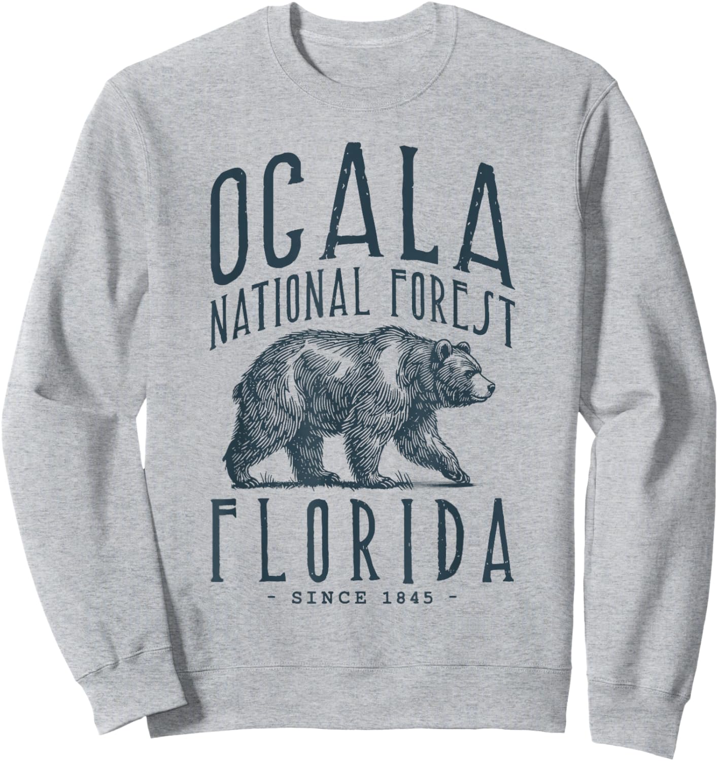 Ocala National Forest Florida. Bear Design Sweatshirt - Sweatshirt | Ash