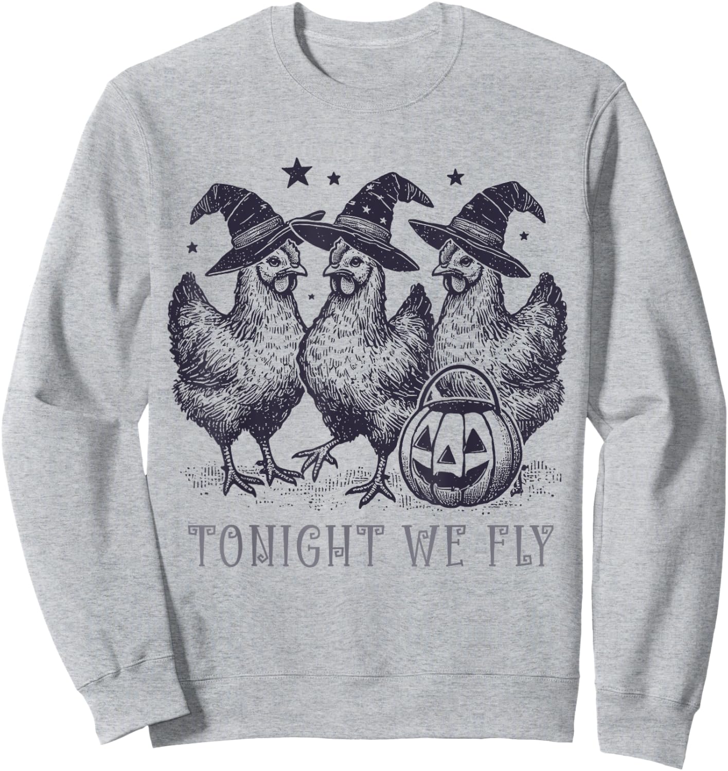 Tonight We Fly Funny Chicken Halloween Costume Spooky Season Sweatshirt - Sweatshirt | Ash