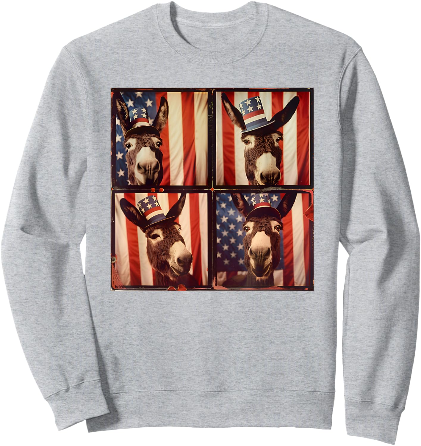 Donkey Farmer American Flag Patriotic 4th Of July Donkey Women Kids Men Sweatshirt - Sweatshirt | Ash