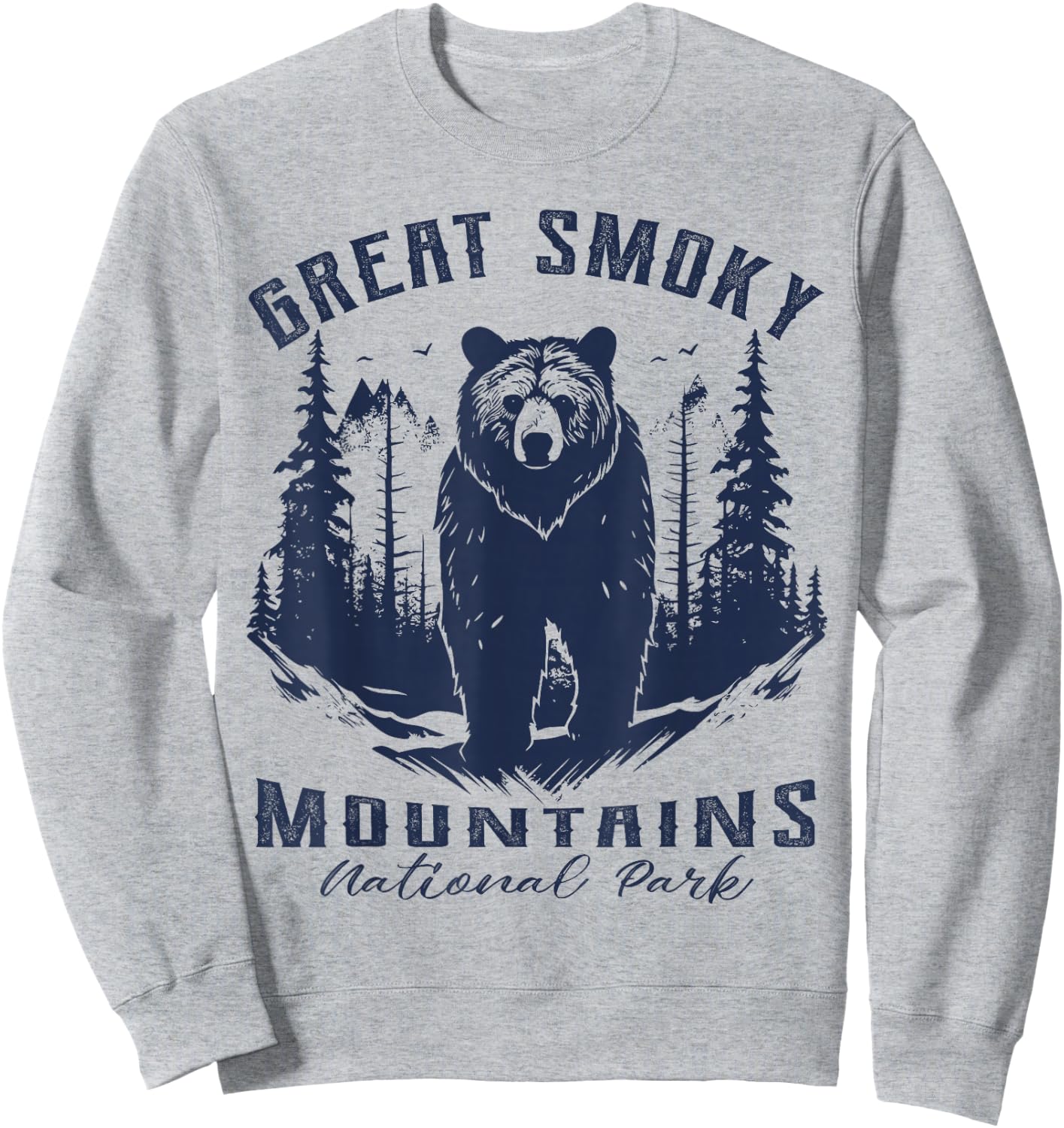 Vintage Great Smoky Mountains National Park kids Hiking Sweatshirt - Sweatshirt | Ash