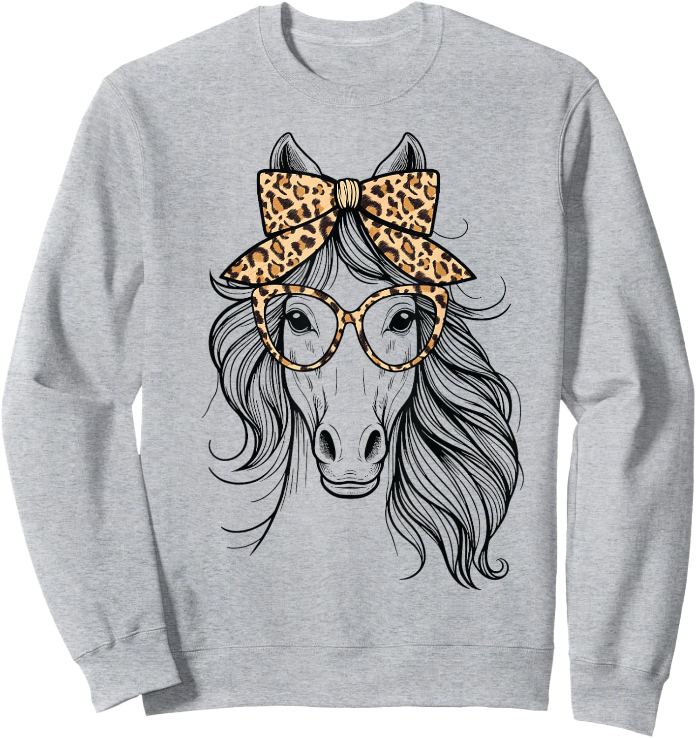 Horse Leopard Bandana For Horseback Riding Horse Lover Girl Sweatshirt - Sweatshirt | Ash