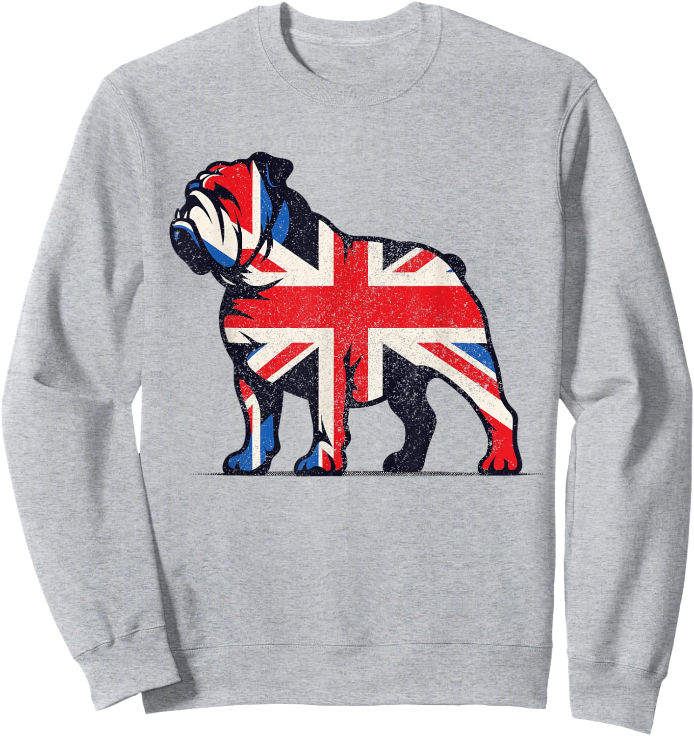 English Bulldog British Union Jack Great Britain Flag Men Women Kids Sweatshirt - Sweatshirt | Ash