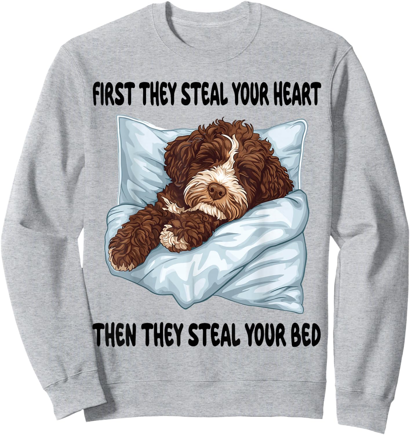 Bernedoodle Sleeping Pajamas Nightgown Sweatshirt - Sweatshirt | Ash