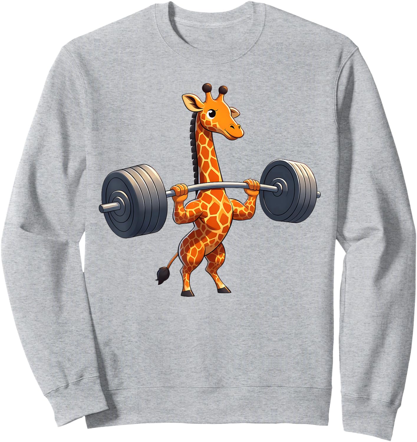 Weightlifting Funny Fitness Workout Gym Giraffe Lover Sweatshirt - Sweatshirt | Ash