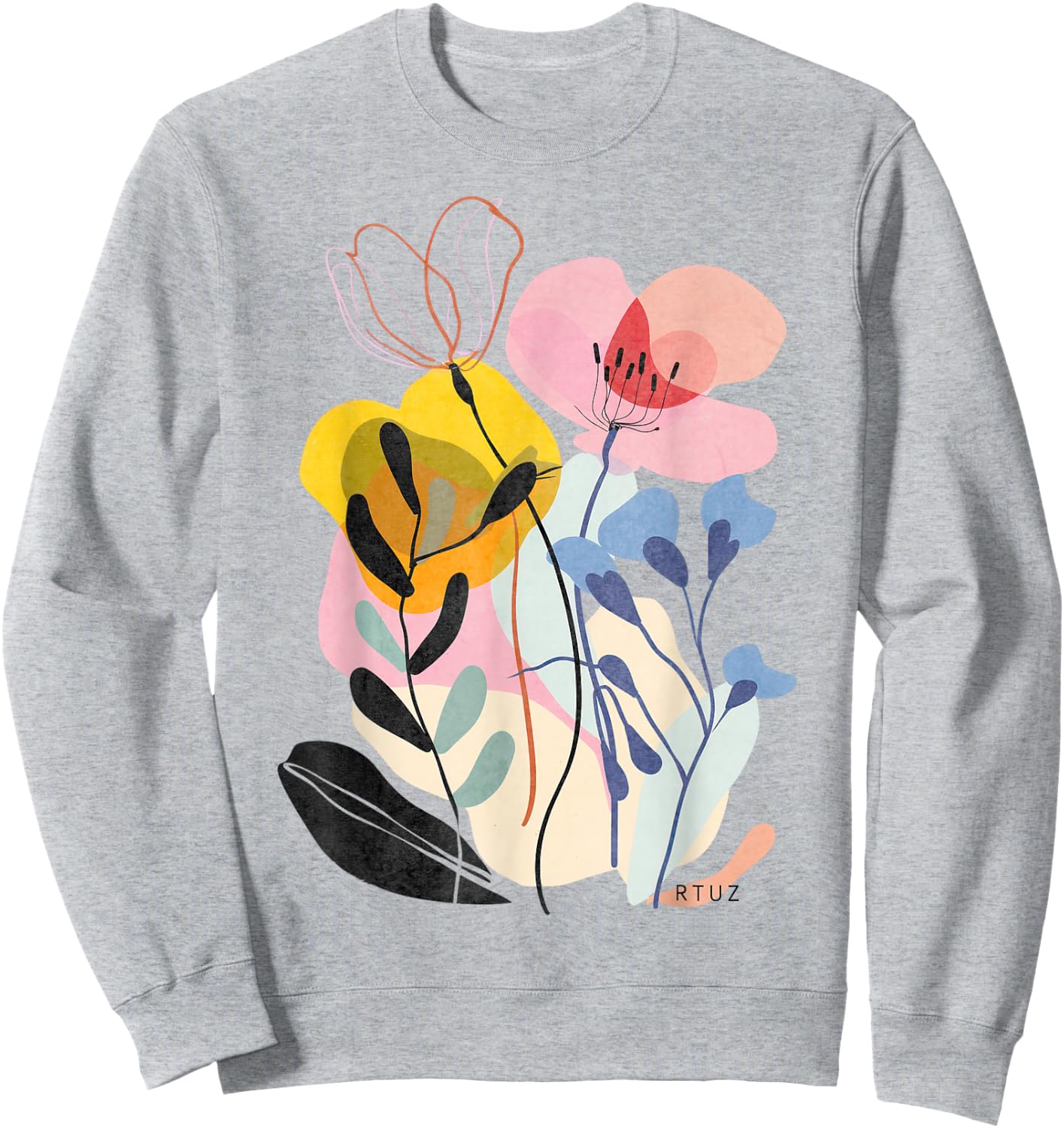 Boho Style Floral Pastel Design Flowers Hipster Streetwear Sweatshirt - Sweatshirt | Ash