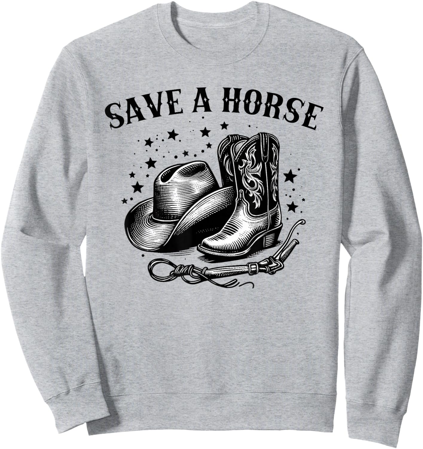 Save A Horse Western Country Retro Cowboy Sweatshirt - Sweatshirt | Ash
