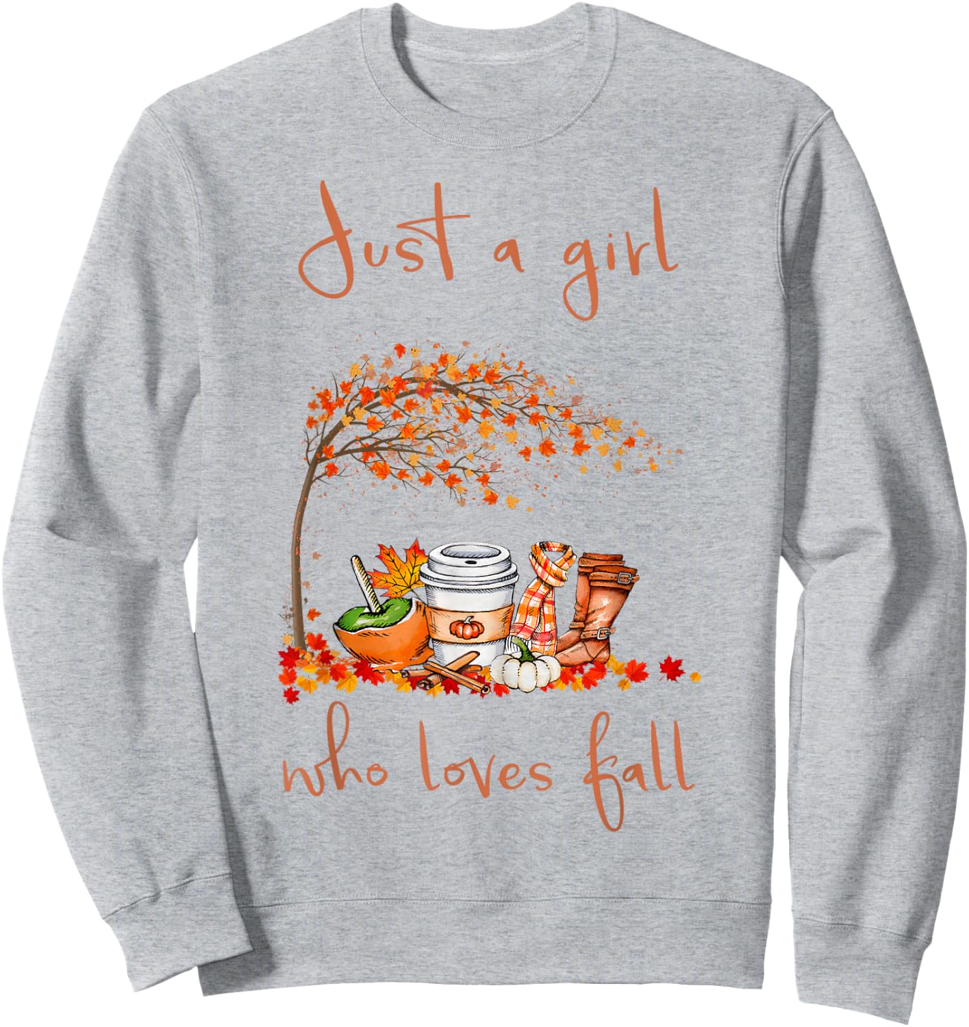 Just A Girl Who Loves Fall Pumpkin Spice Latte Cute Autumn Sweatshirt - Sweatshirt | Ash