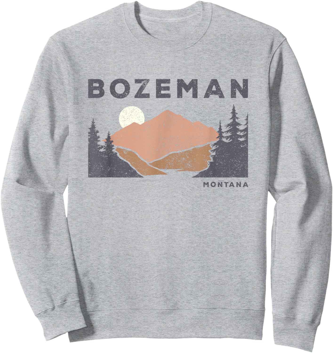 Vintage Bozeman Montana Retro Mountain Souvenir Sweatshirt - Sweatshirt | Ash
