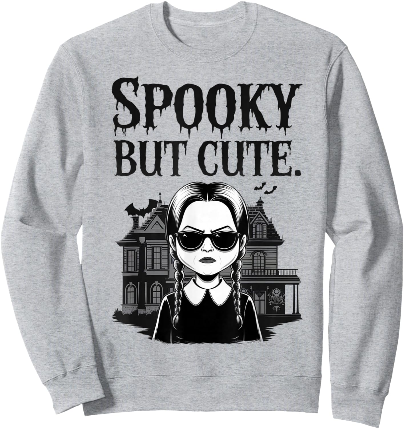 Spooky But Cute Halloween Costume for Girls Sweatshirt - Sweatshirt | Ash