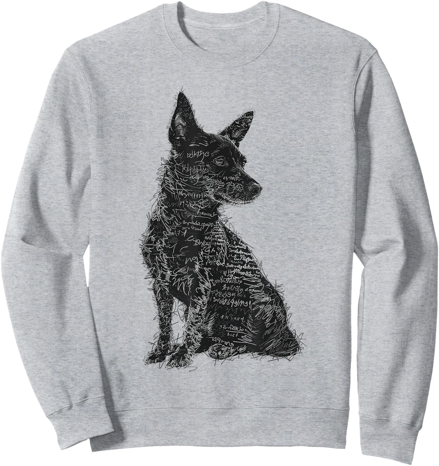 Dog Abstract Motif Drawing Artwork Animal Dog Women Kids Sweatshirt - Sweatshirt | Ash
