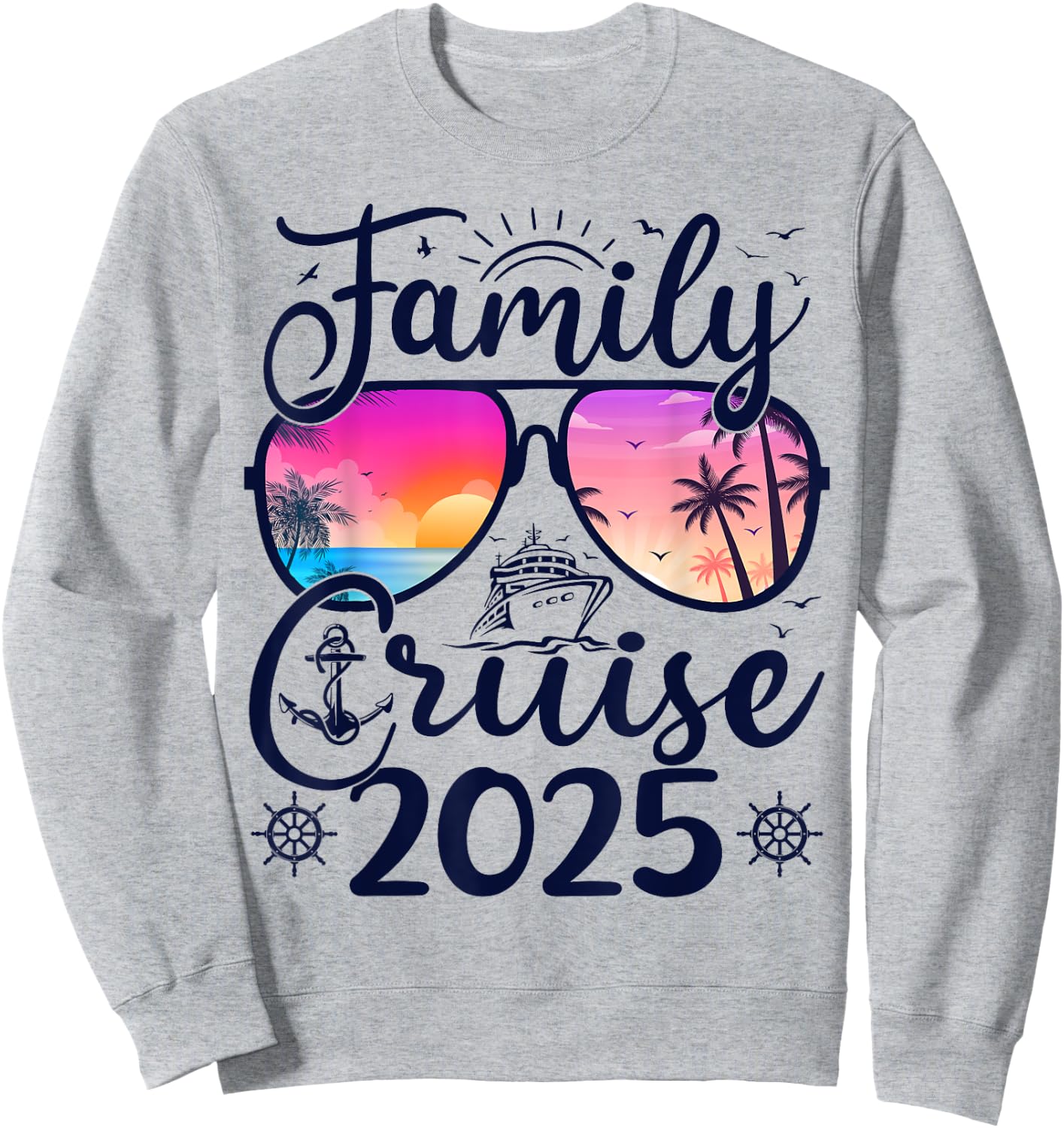 Family Cruise 2025 Summer Vacation Matching Family Cruise Men Women Kids Sweatshirt - Sweatshirt | Ash
