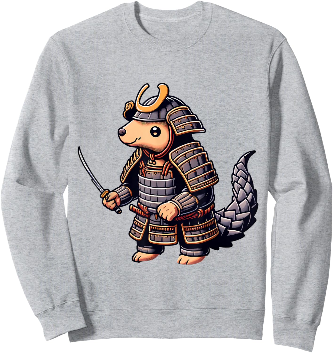 Samurai Pangolin Japanese Anime Halloween Costume Sweatshirt - Sweatshirt | Ash