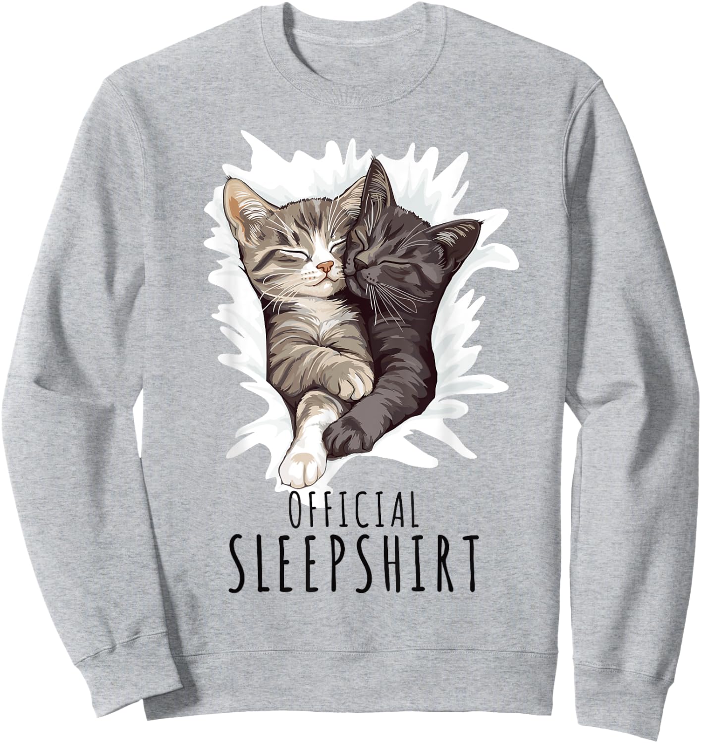 Cuddling Cats Sleepshirt Official Sleepshirt Cats Sweatshirt - Sweatshirt | Ash