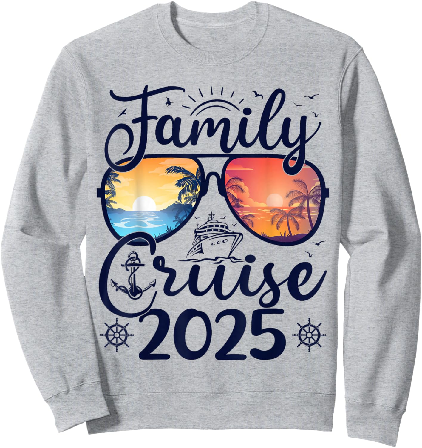 Family Cruise 2025 Summer Vacation Matching Family Cruise Sweatshirt - Sweatshirt | Ash