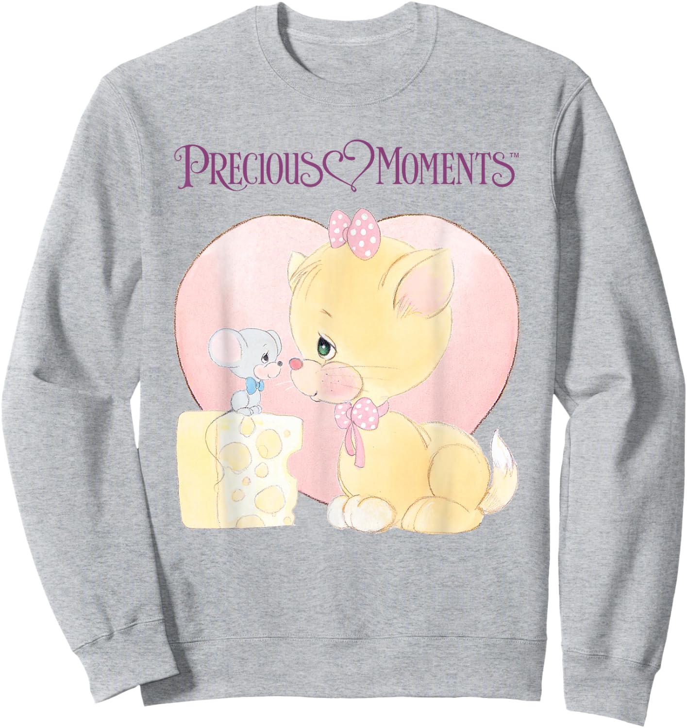 Precious Moments Cat and Mouse with Cheese Sweatshirt - Sweatshirt | Ash