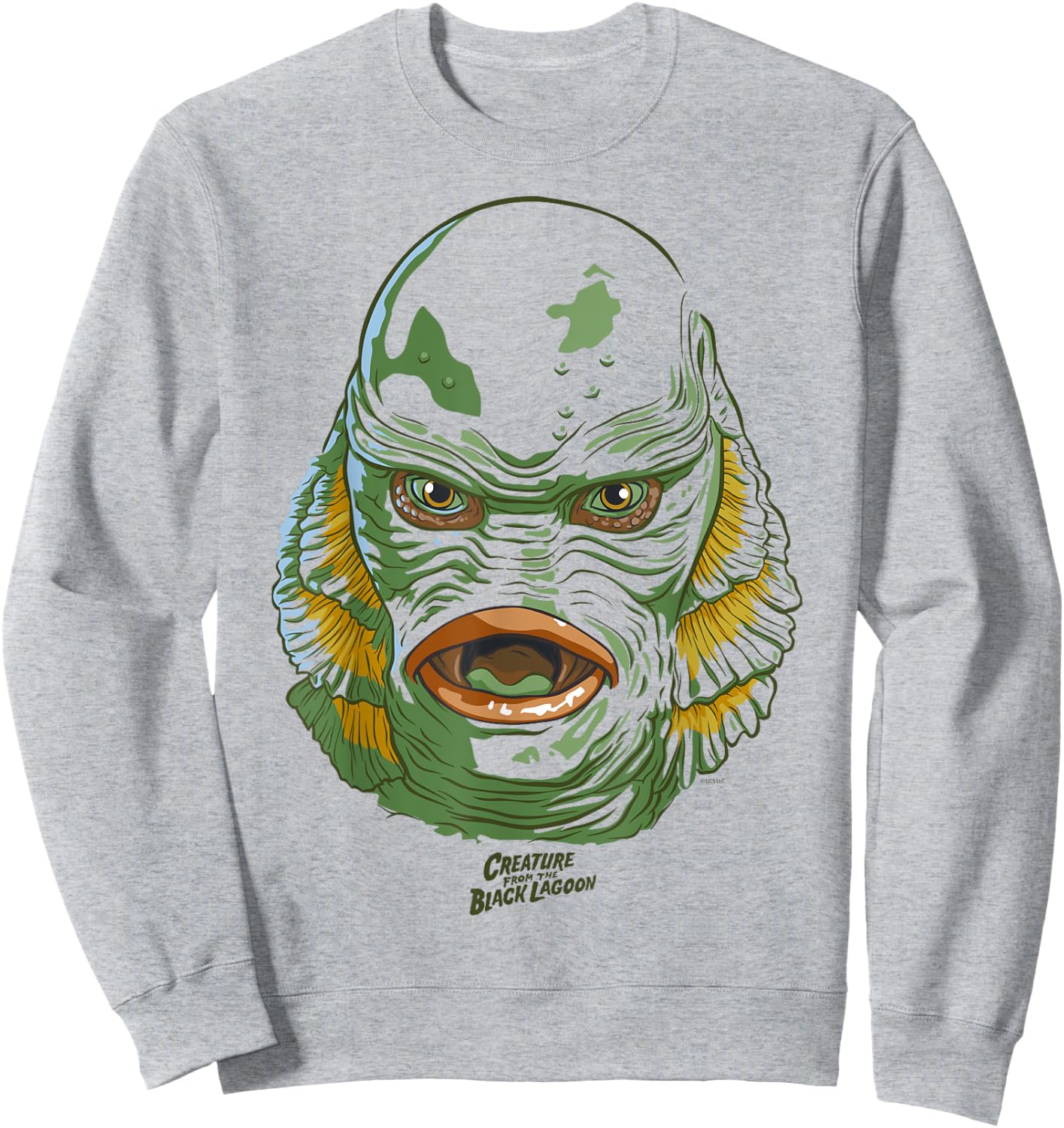 Universal Monsters Creature from the Black Lagoon Big Face Sweatshirt - Sweatshirt | Ash