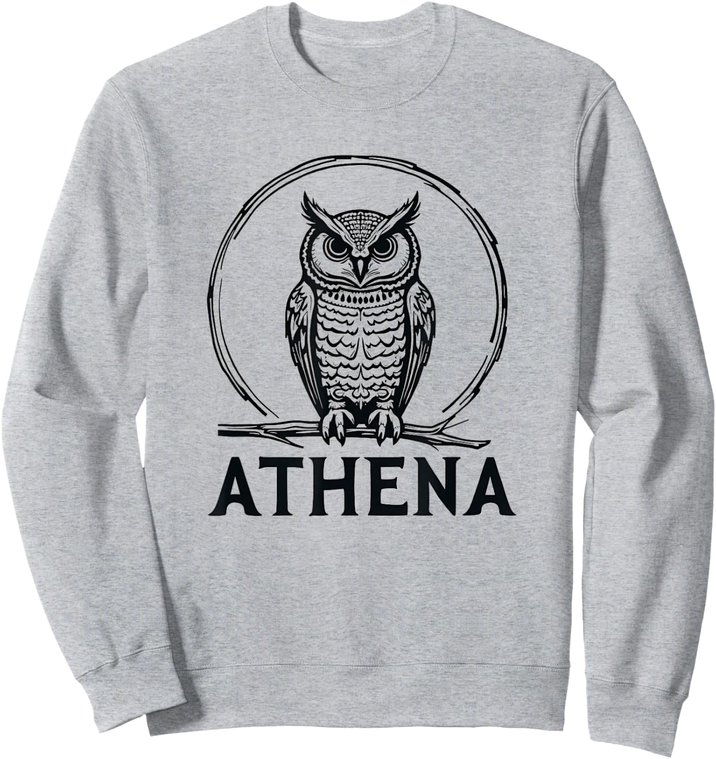 Athena Owl Symbol Greek Goddess Athena Sweatshirt - Sweatshirt | Ash