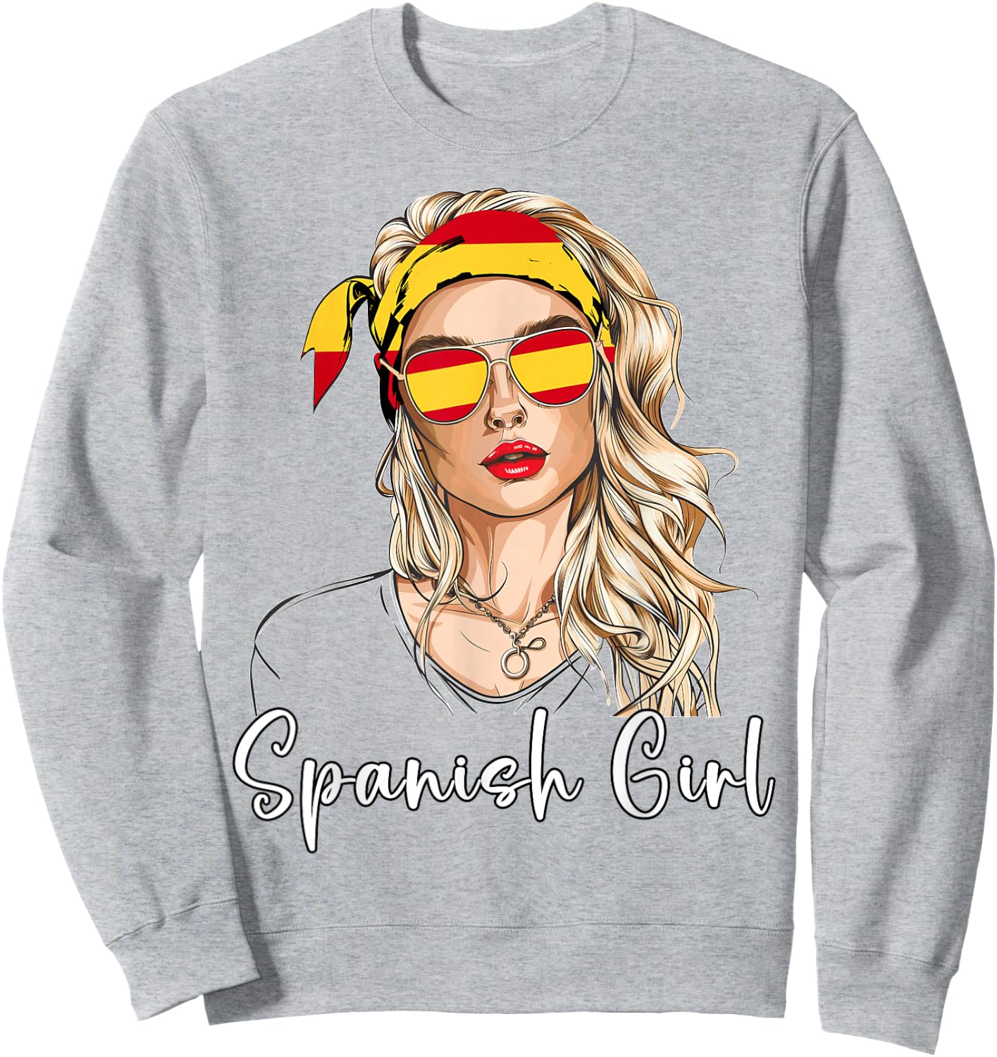 Spanish Flag Outfit for Woman Products Girl Spain Sweatshirt - Sweatshirt | Ash