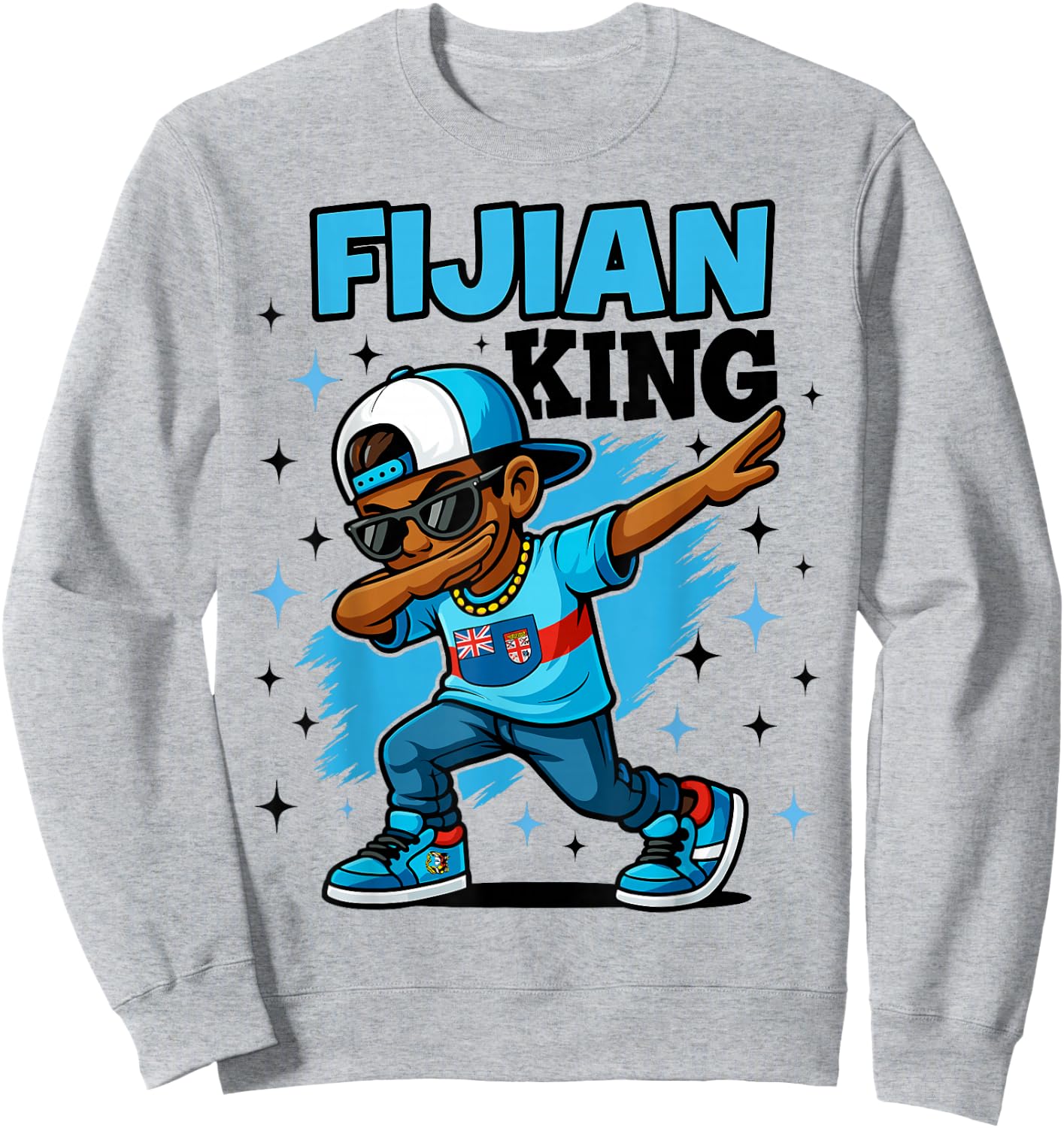 Fijian Pride Dab Style for Cool Island Boys Kids Sweatshirt - Sweatshirt | Ash