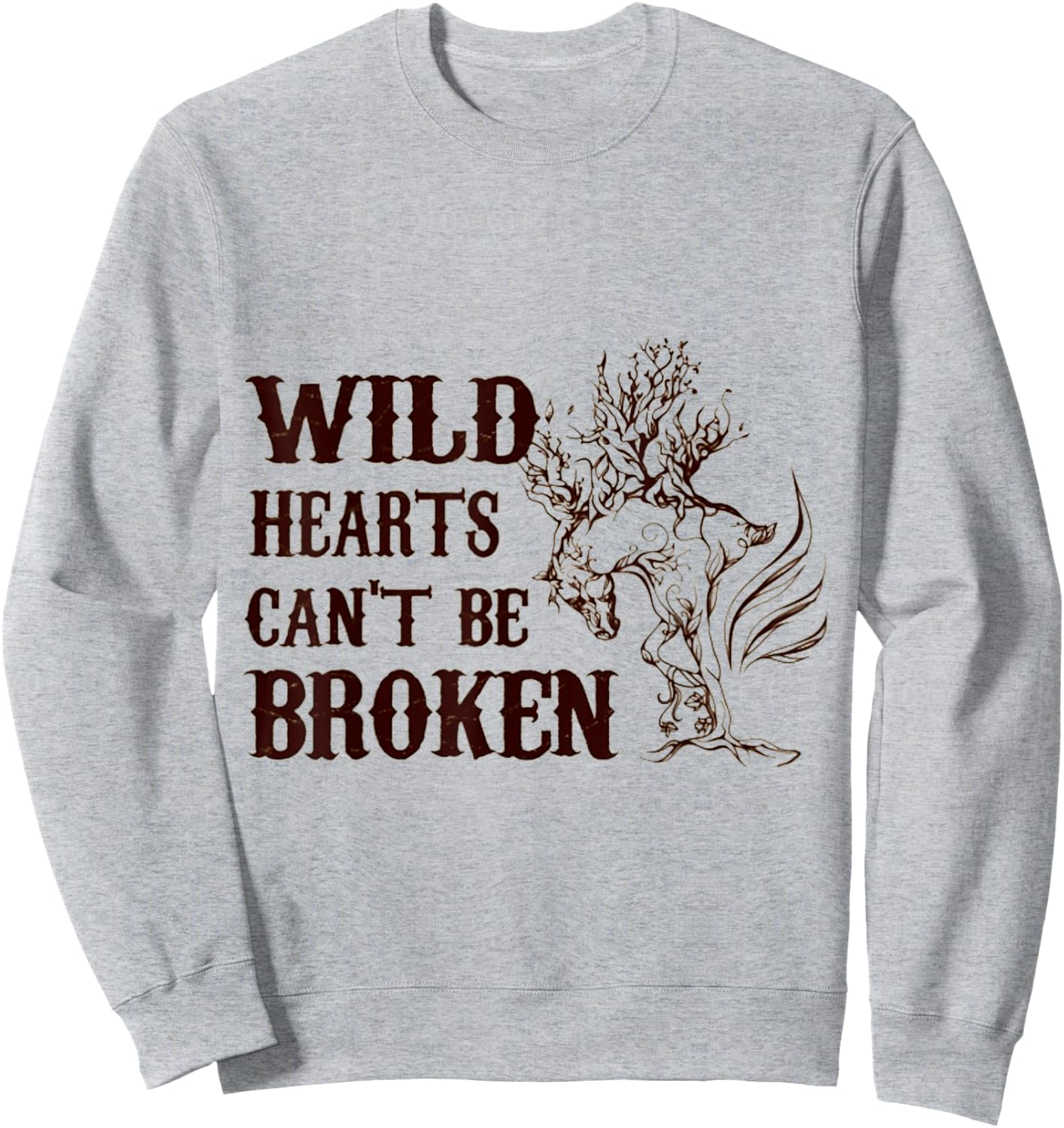 Horse Wild Hearts Can't Be Broken Sweatshirt - Sweatshirt | Ash
