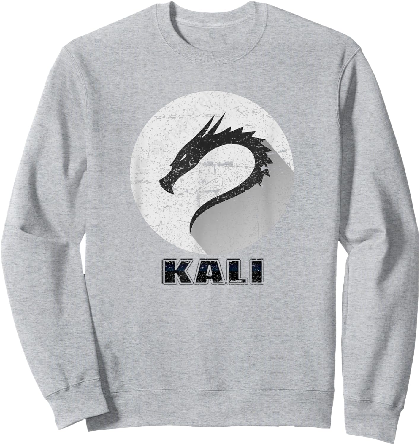 Kali Linux Scratched tagline Dragon logo Open Source Os Sweatshirt - Sweatshirt | Ash