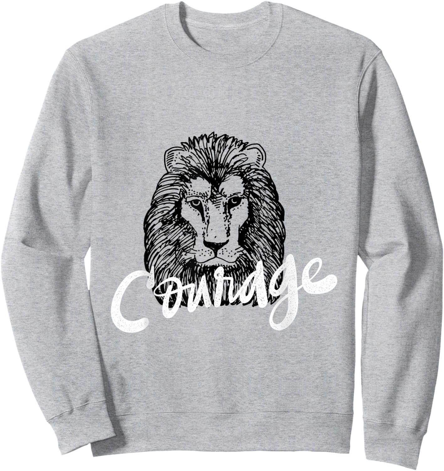 Lion Head Courage Sweatshirt - Sweatshirt | Ash