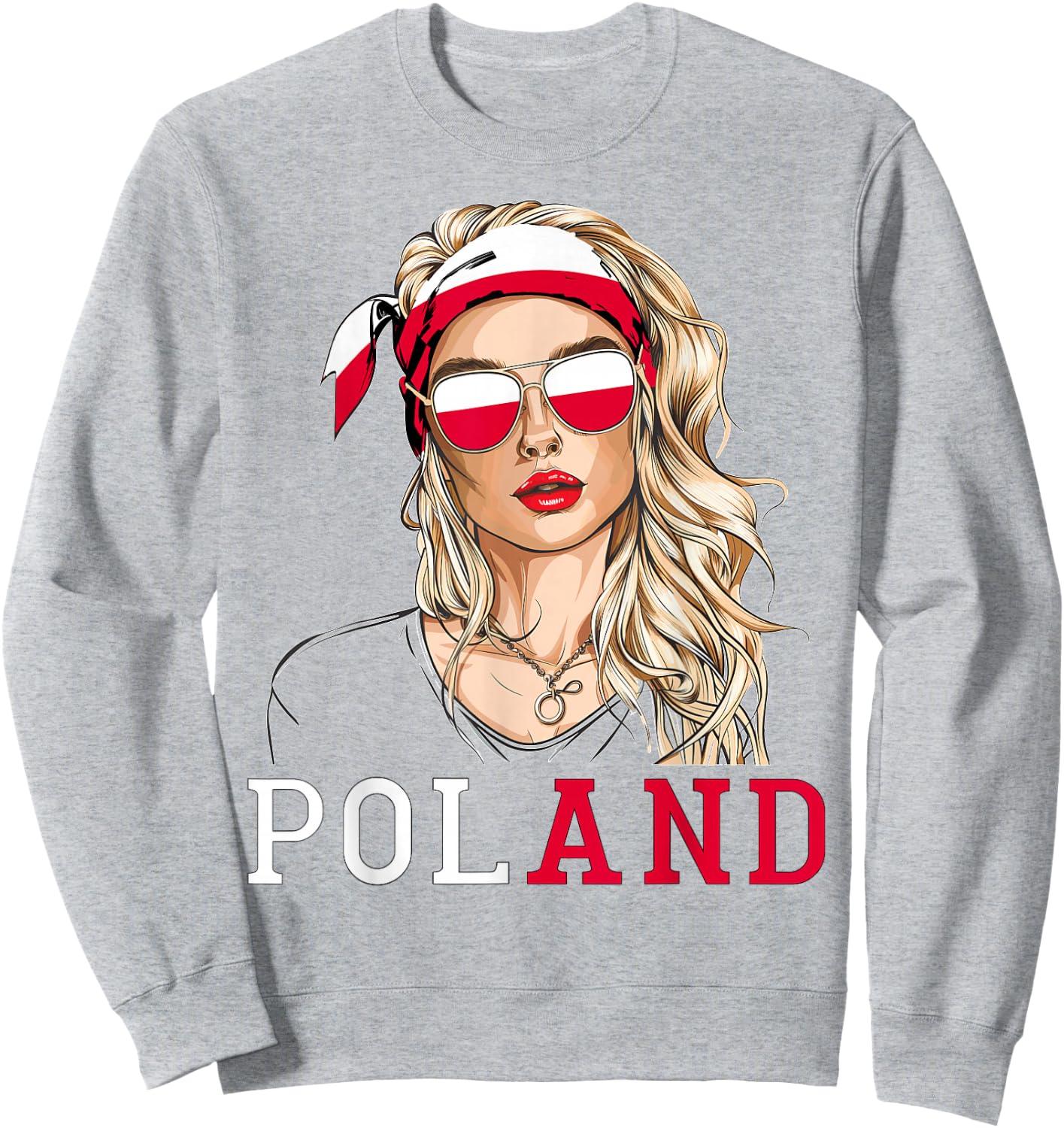 Polish Flag Outfit for Woman Products Uniform Poland Sweatshirt - Sweatshirt | Ash