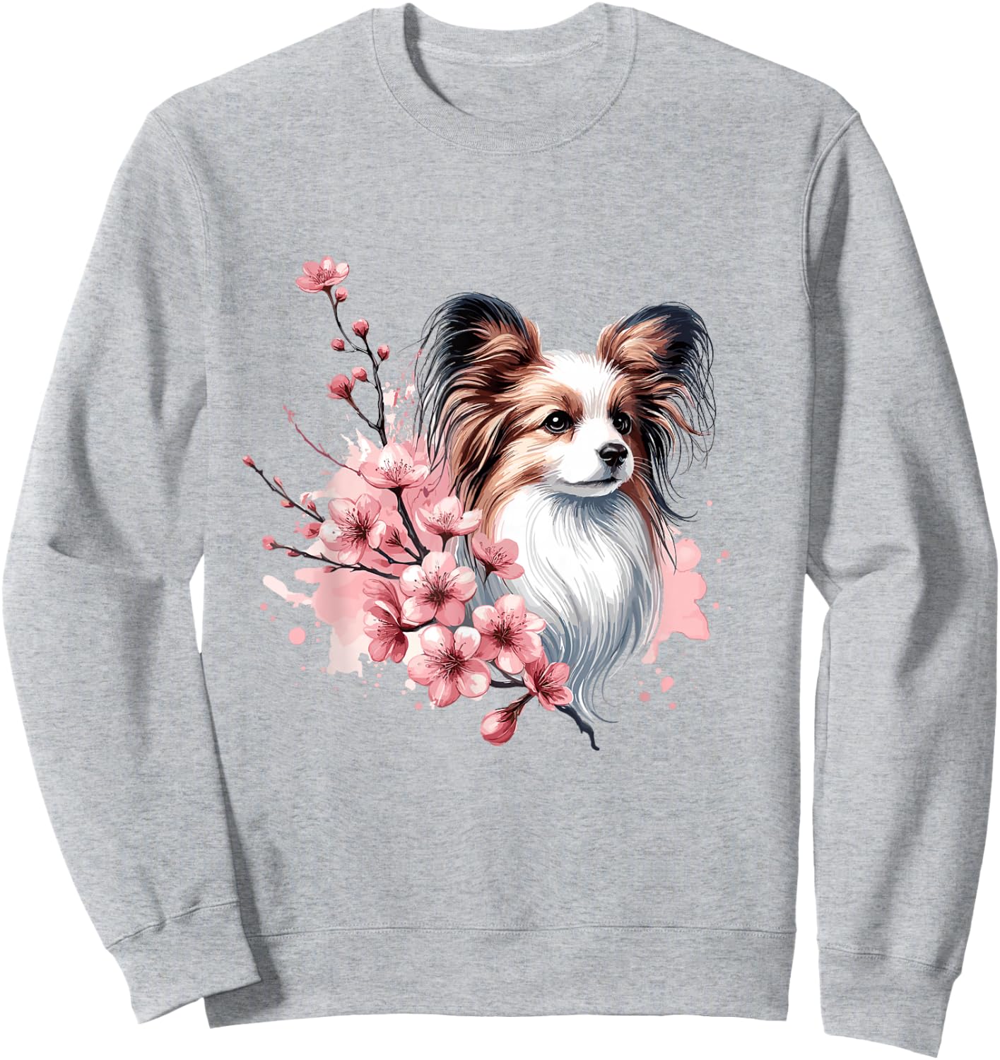 Cherry Blossoms Watercolour Papillon Sweatshirt - Sweatshirt | Ash