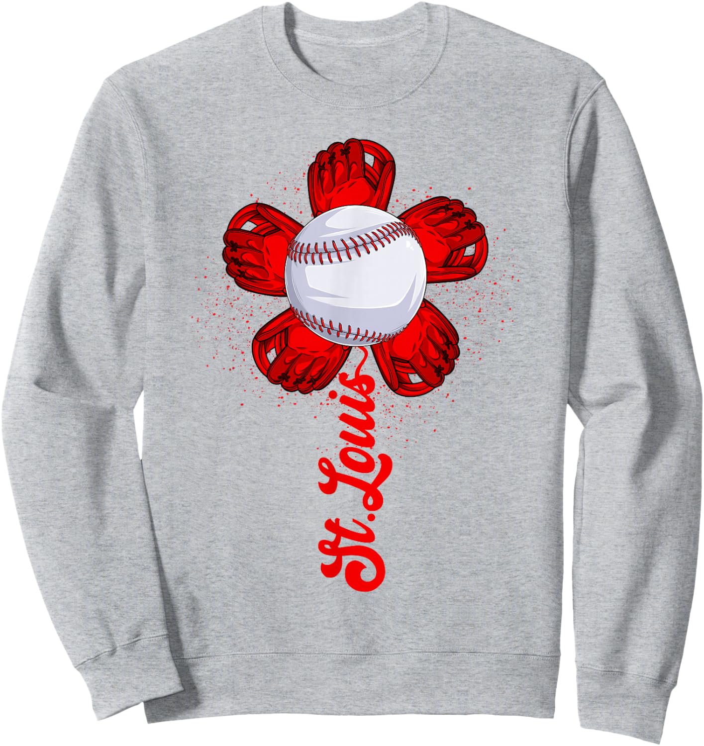 St. Louis Retro Baseball Flower Lover Met At Game Day Boys Sweatshirt - Sweatshirt | Ash