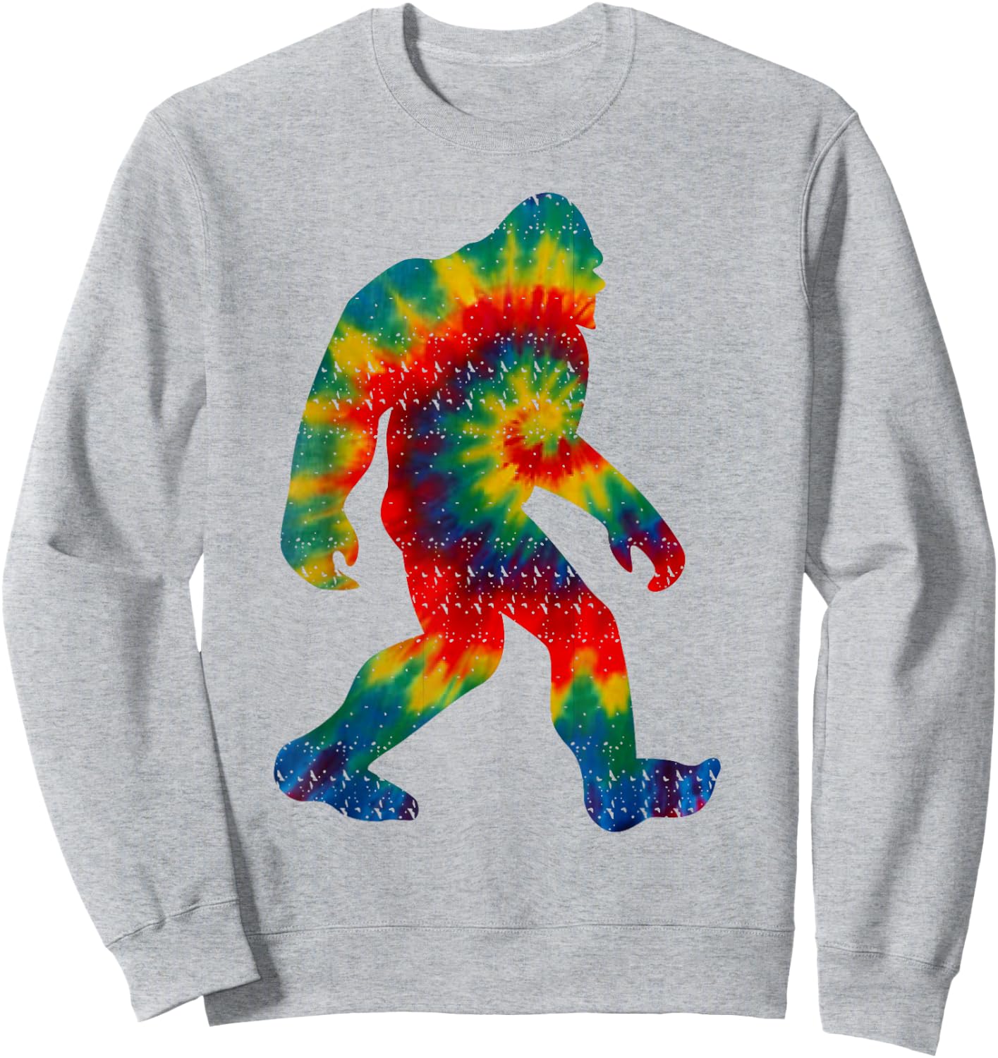 Tie Dye Bigfoot Shirt | Cute Distressed Upright Ape Gift Sweatshirt - Sweatshirt | Ash
