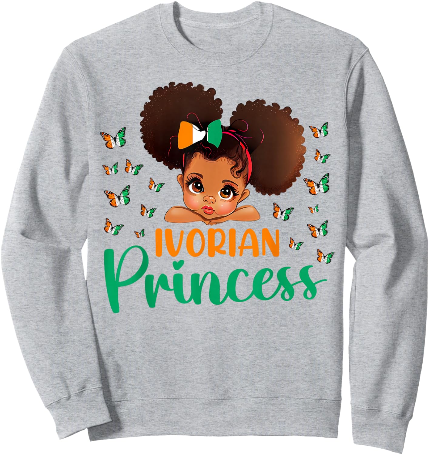 Ivorian Princess Ivory coast for Black Girls Kids Sweatshirt - Sweatshirt | Ash