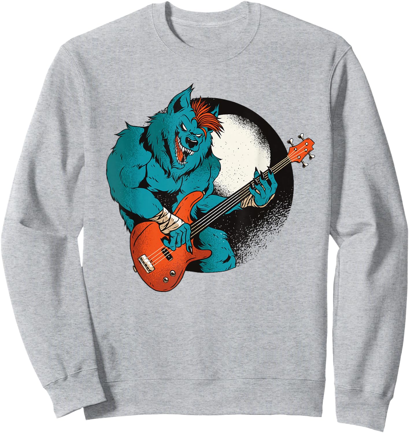 Werewolf Guitarist Guitar Music Musician Sweatshirt - Sweatshirt | Ash