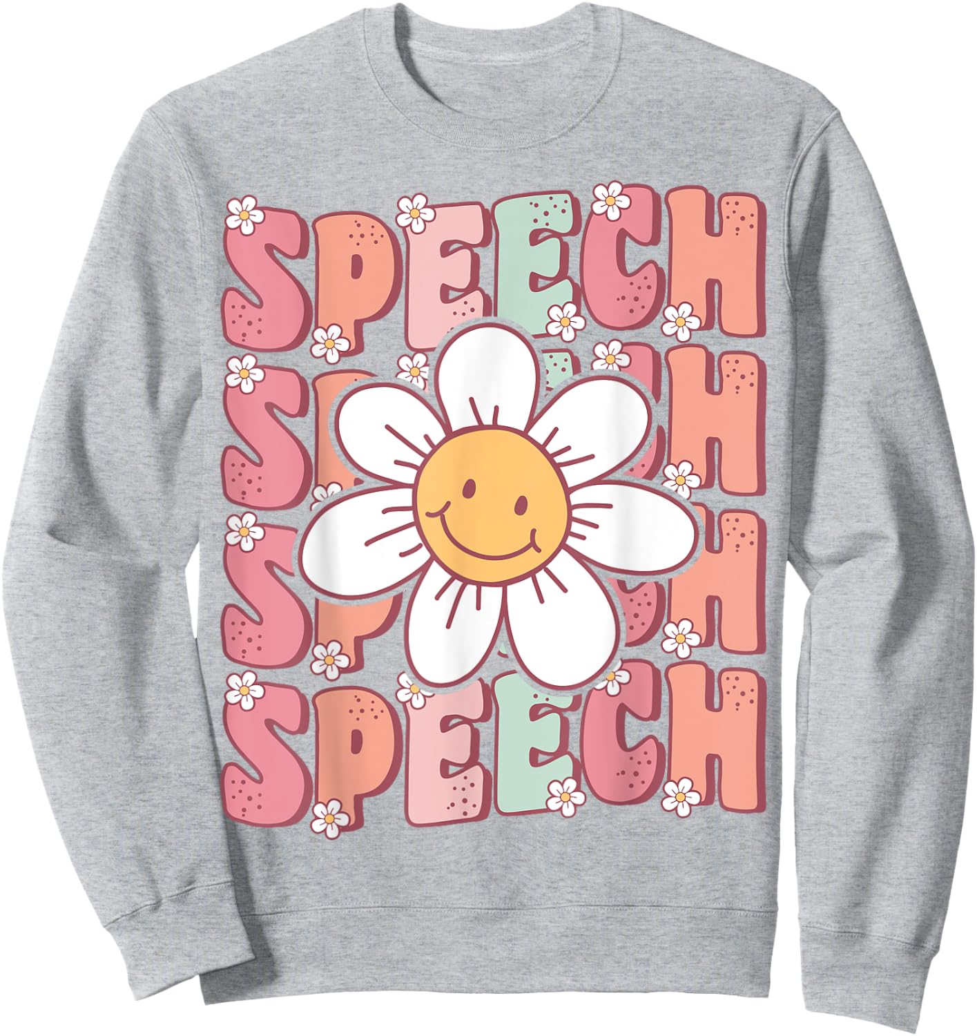 Groovy Retro Speech Language Pathologist Speech Therapist Sweatshirt - Sweatshirt | Ash