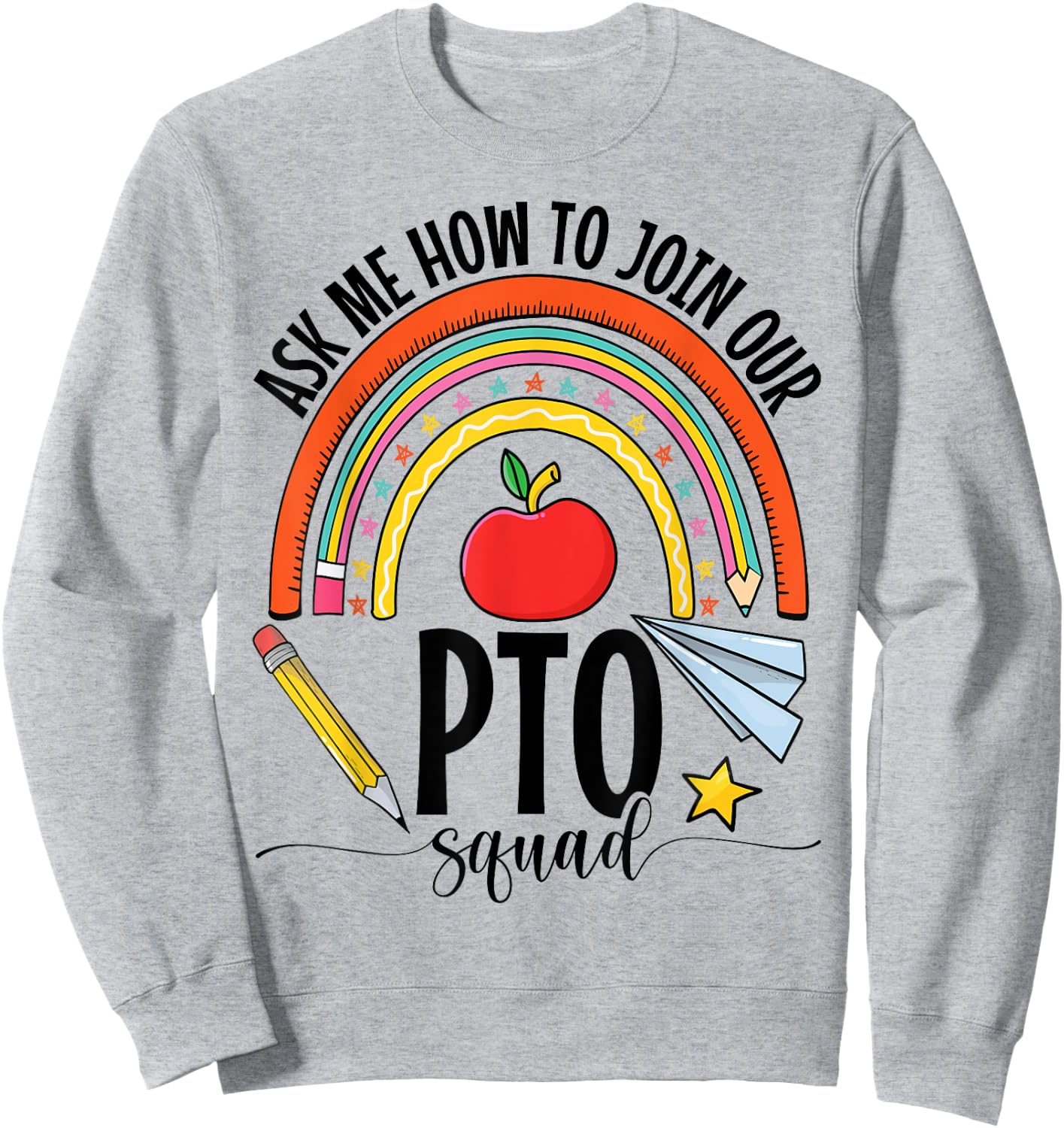 PTO Crew Parent Teacher Organization Parent School Volunteer Women Girls Kids Sweatshirt - Sweatshirt | Ash