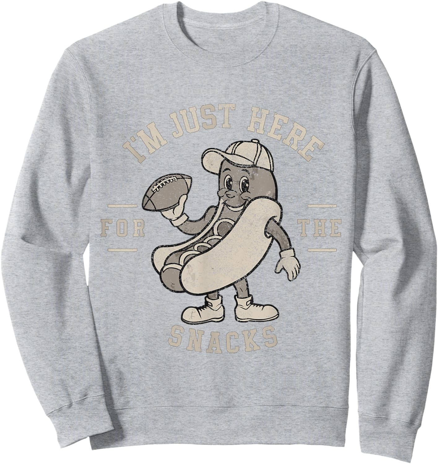 Funny I'm Just Here For The Snacks Football Sweatshirt - Sweatshirt | Ash