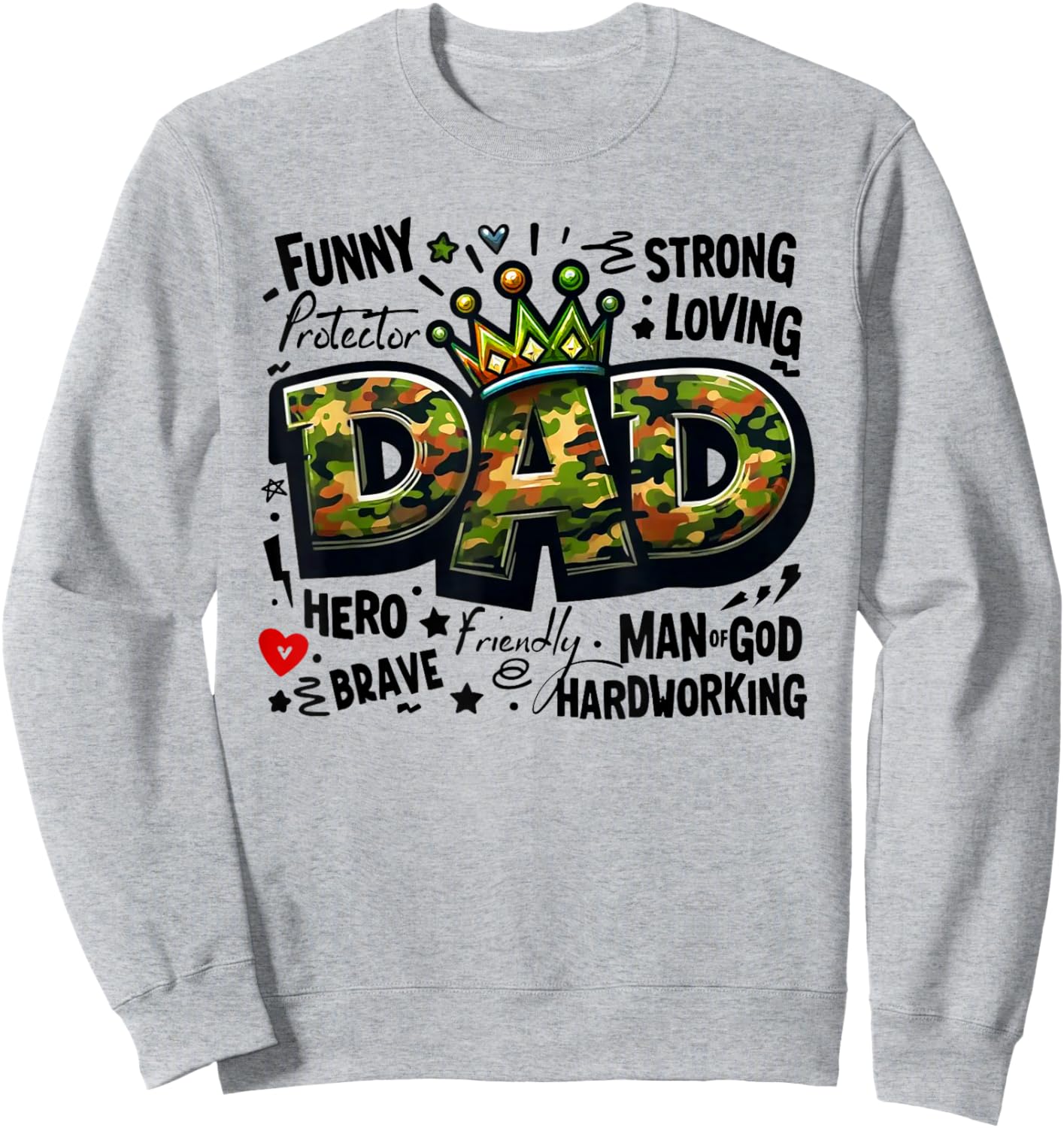 Fathers Day Funny Dad Graffiti Sweatshirt - Sweatshirt | Ash