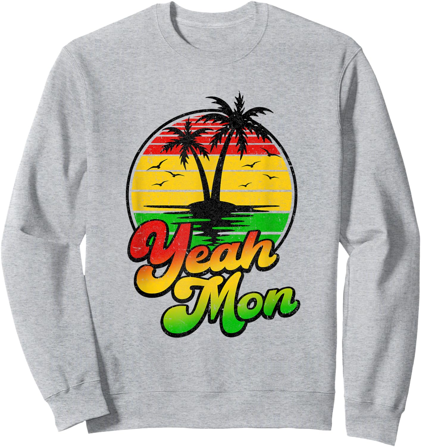 Yeah Mon Vintage Jamaica Summer Vacation Jamaican Retro Sweatshirt - Sweatshirt | Ash