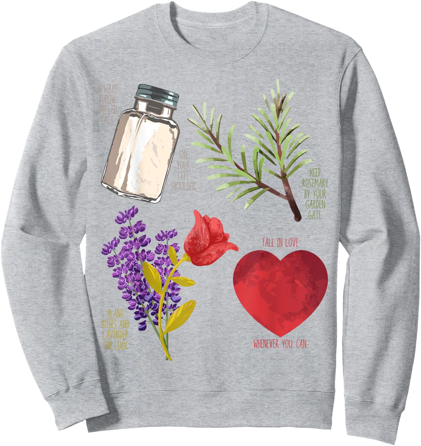 Practical Magic Salt Rosemary Lavender Love Witch Pagan Sweatshirt - Sweatshirt | Ash