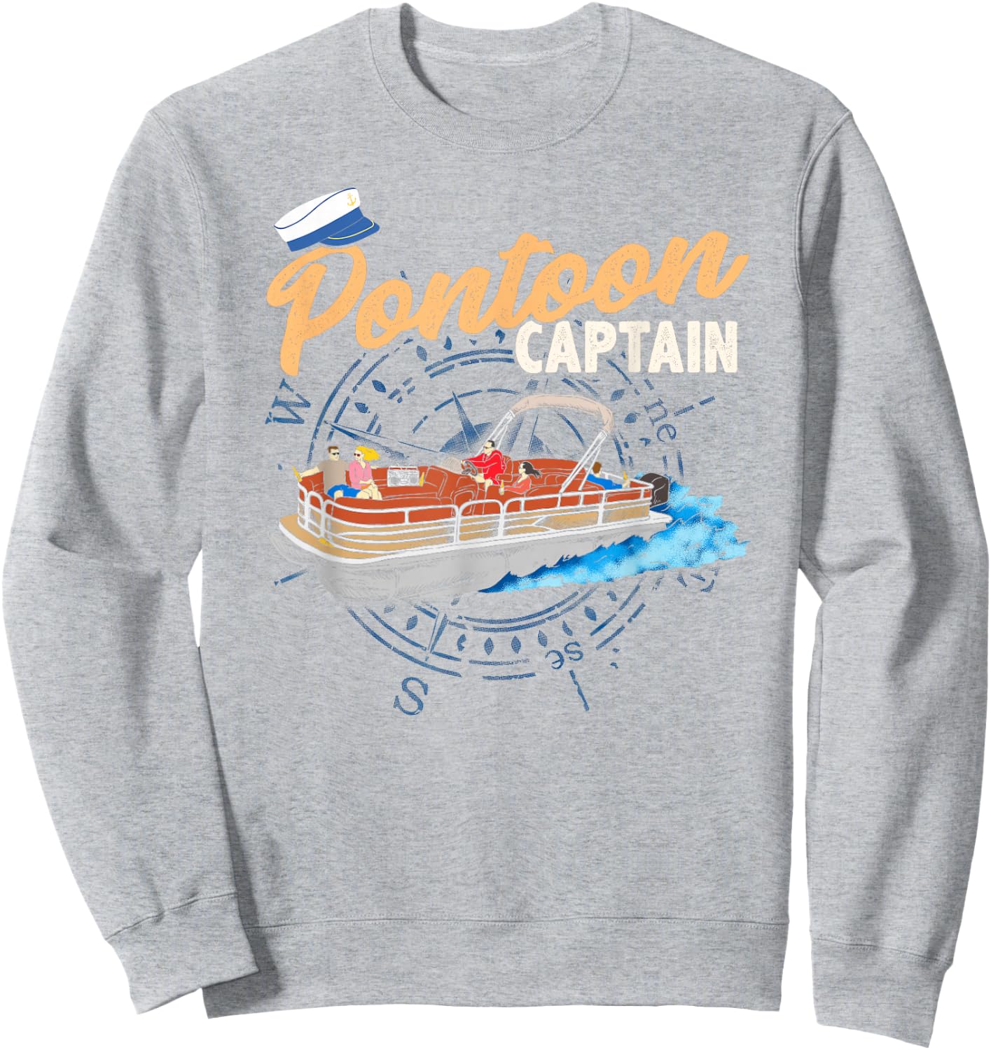 Pontoon Captain shirt Funny Pontoon Boating Sweatshirt - Sweatshirt | Ash