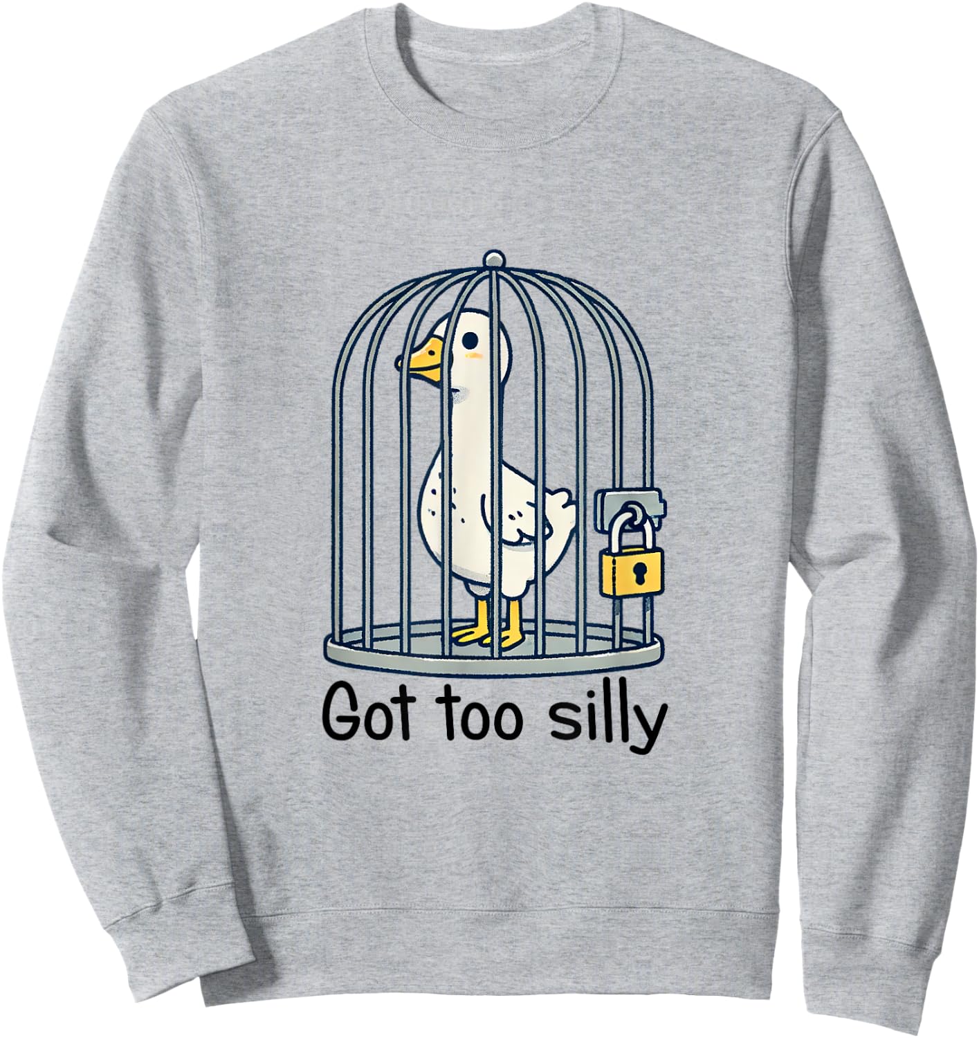 Funny Got Too Silly-Goose Meme Cute Goose Aesthetic Trendy Sweatshirt - Sweatshirt | Ash