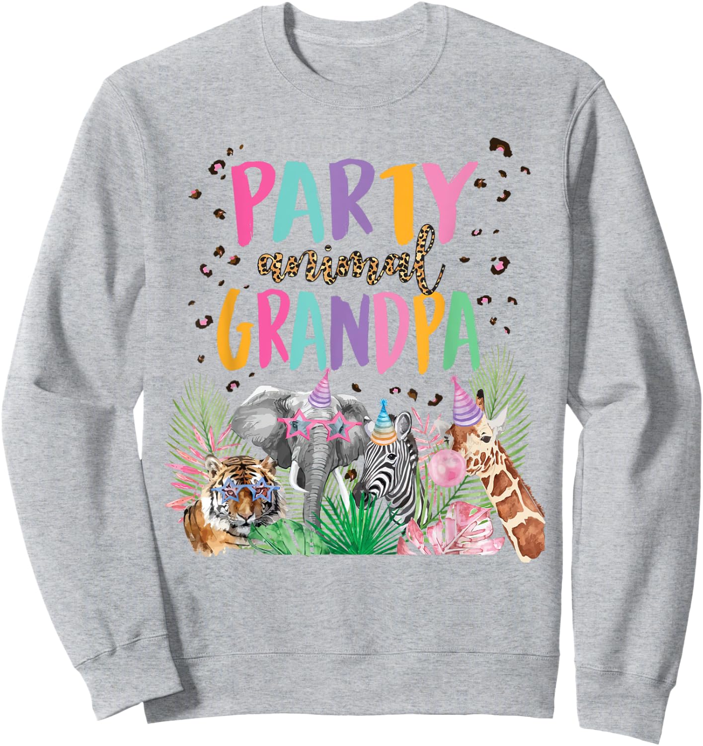 Grandpa Of The Birthday Boy Girl Zoo Theme Animal Party Sweatshirt - Sweatshirt | Ash