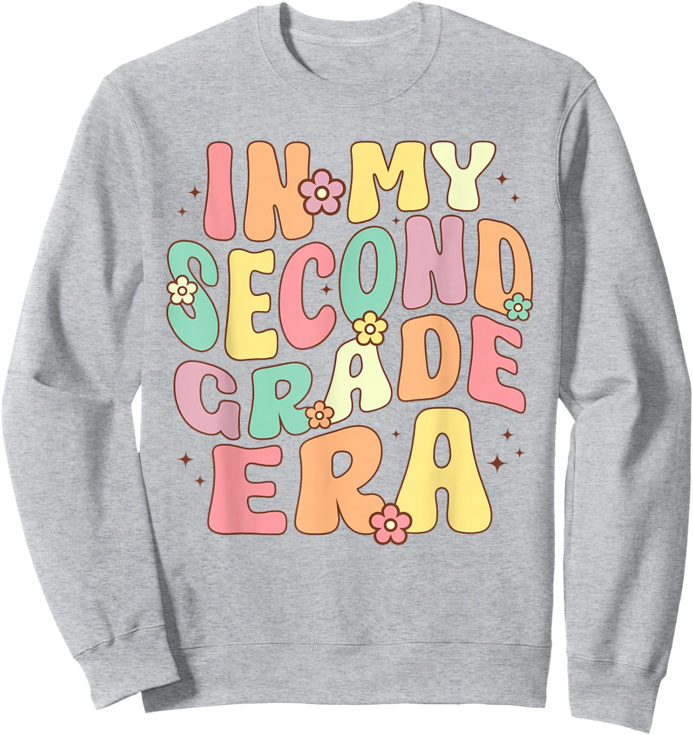 In My Second Grade Era 2nd Grade Groovy Back to School Sweatshirt - Sweatshirt | Ash