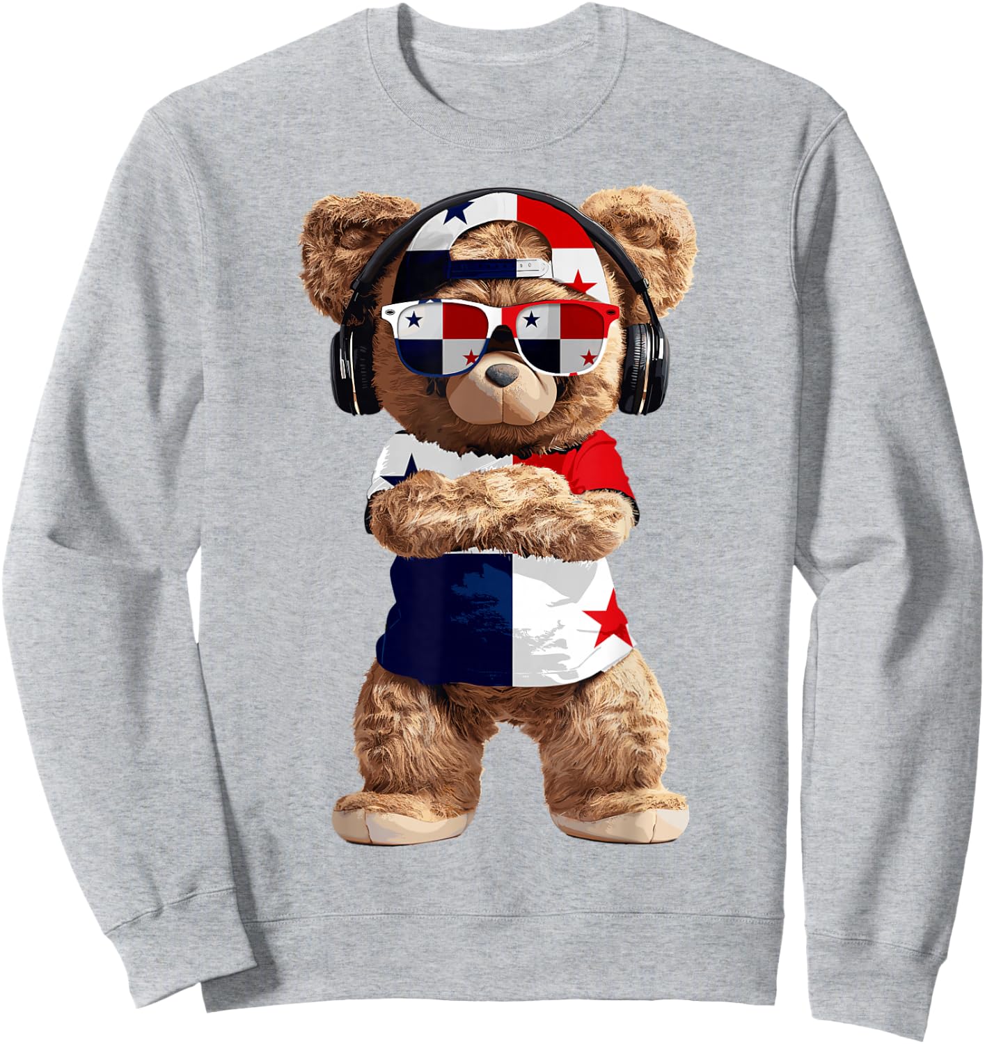 Panama Flag Souvenirs Bear Outfit Products Panamanian Sweatshirt - Sweatshirt | Ash