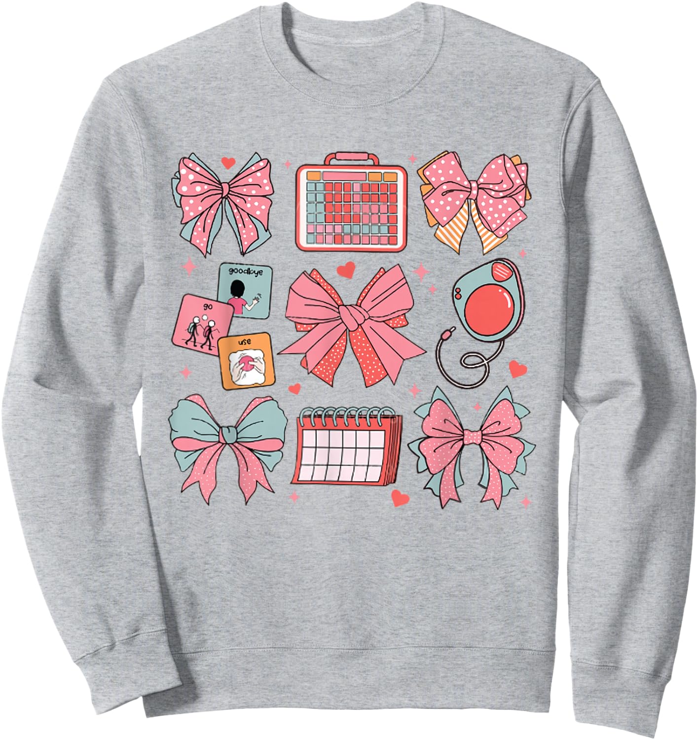 Women SLP Coquette Pink Bow Speech Language Pathologist Grad Sweatshirt - Sweatshirt | Ash