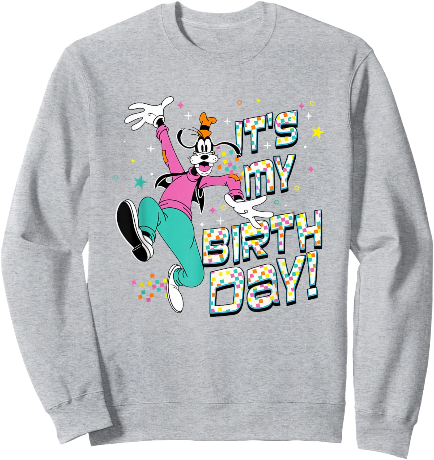 Disney Mickey And Friends It's My Birthday Goofy Logo Sweatshirt - Sweatshirt | Ash