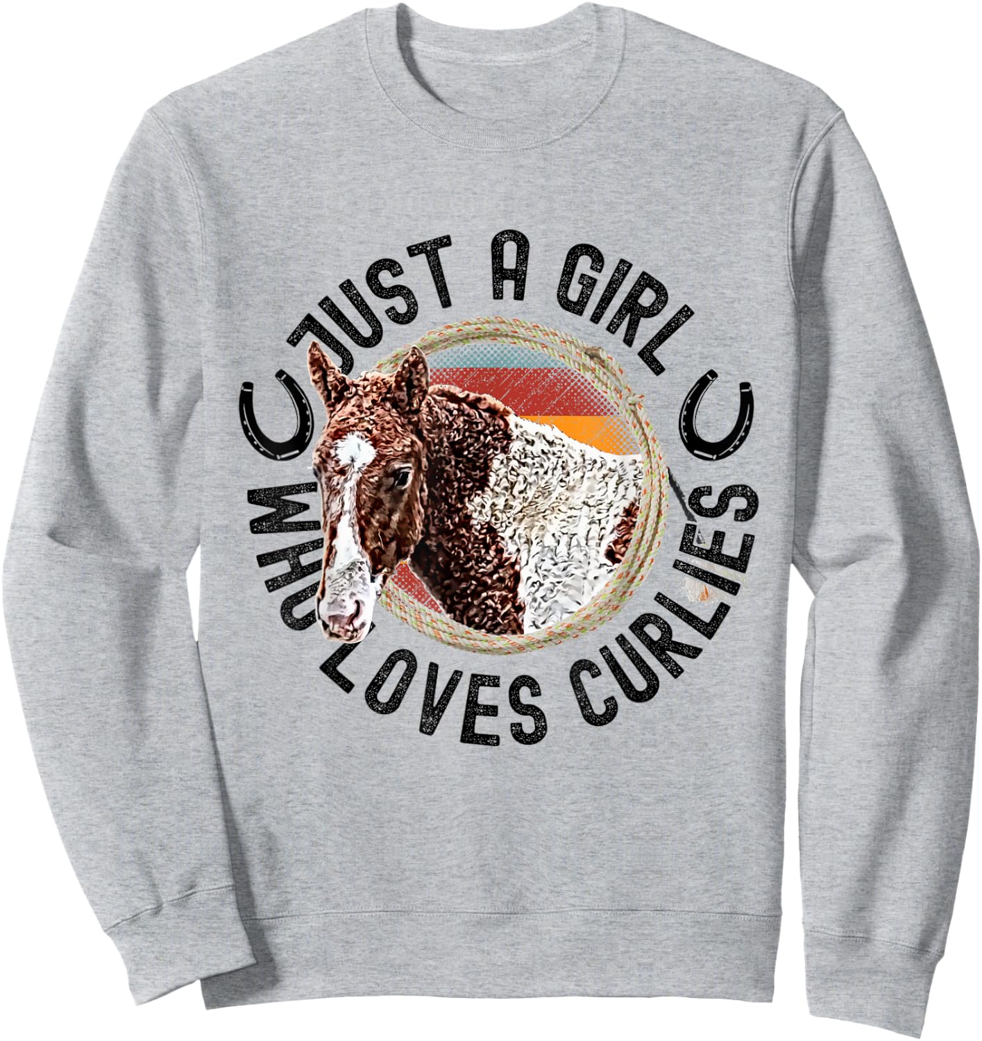 Just A Girl Who Loves Curlies Curly Horses Ponies Pony Sweatshirt - Sweatshirt | Ash