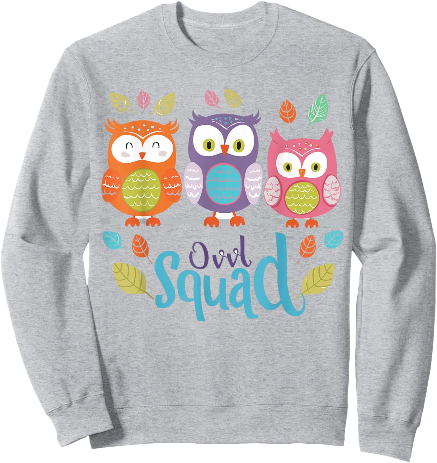 Owl Squad Design for Owl Lover Design | Kids Owl Sweatshirt - Sweatshirt | Ash